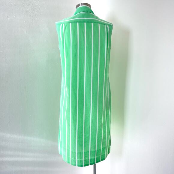 Vintage 60s Mod Neon Green Striped Tuxedo Dress / The Spectator / Sz M / Retro - Picture 4 of 8